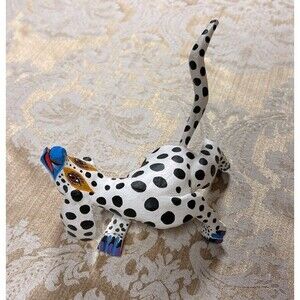 Oaxacan Alebrije Wood Dog Carving Hand Painted Mexican Folk Art Zeny Fuentes 7"